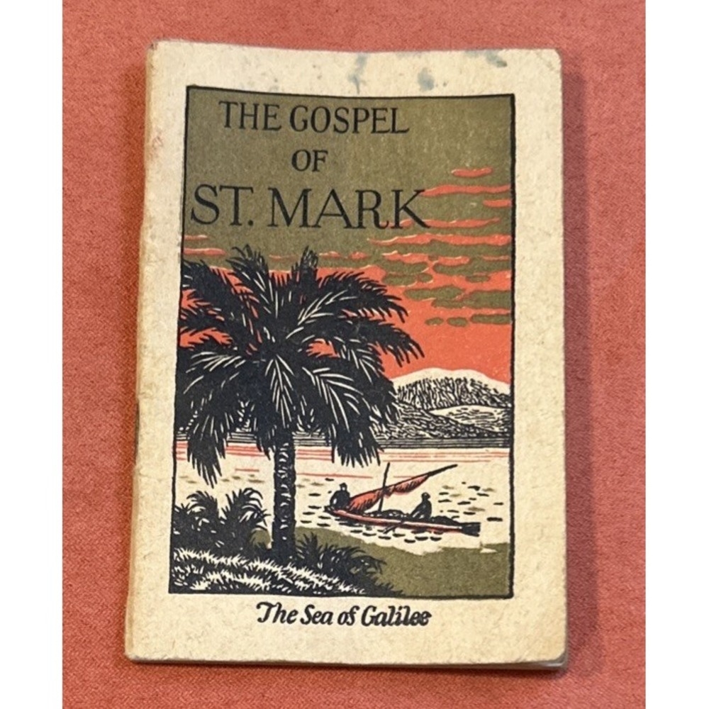 Antique The Gospel Of St. Mark, American Bible Society, 1928, Map paperback